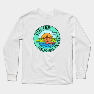 Custer National Forest Montana Camping Canoe Long Sleeve T-Shirt